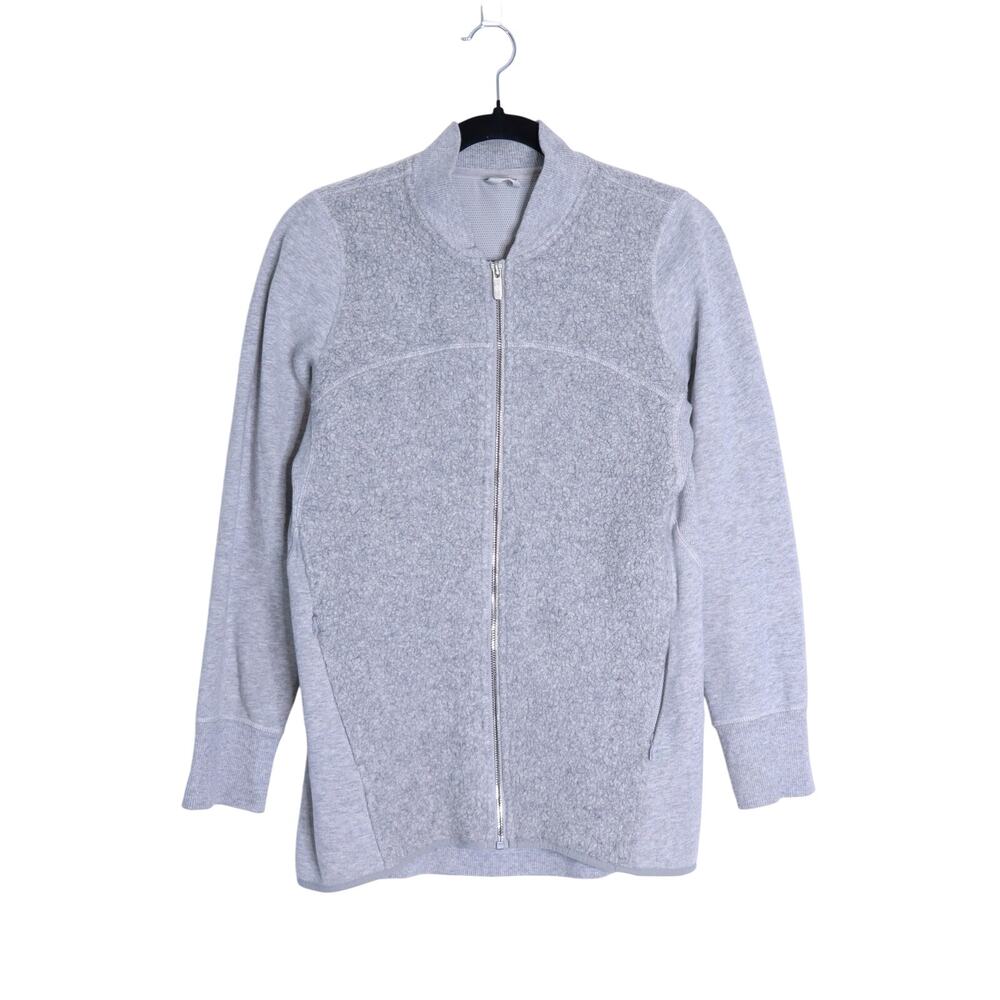 LULULEMON Sherpa Stand Out Jacket Heathered Core Light Grey Full Zip Women's 6